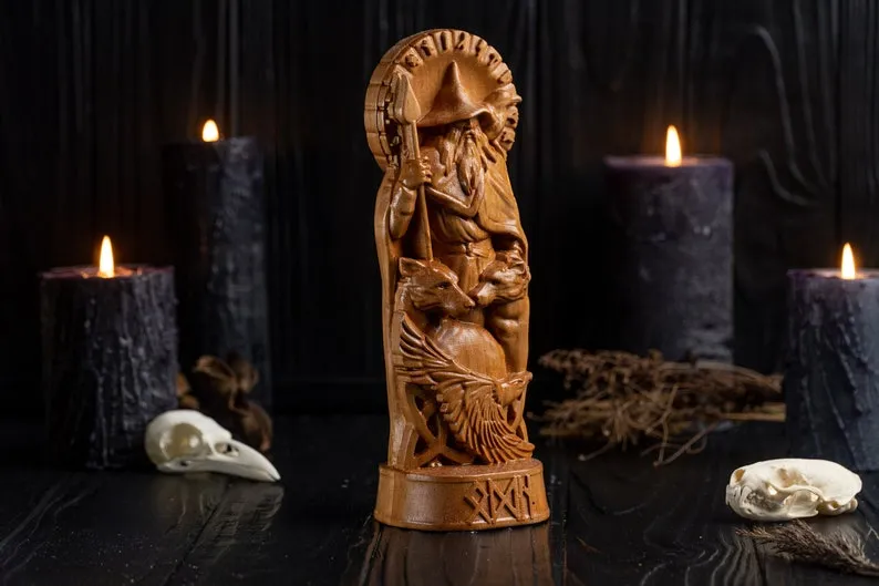 Carved Odin Statue