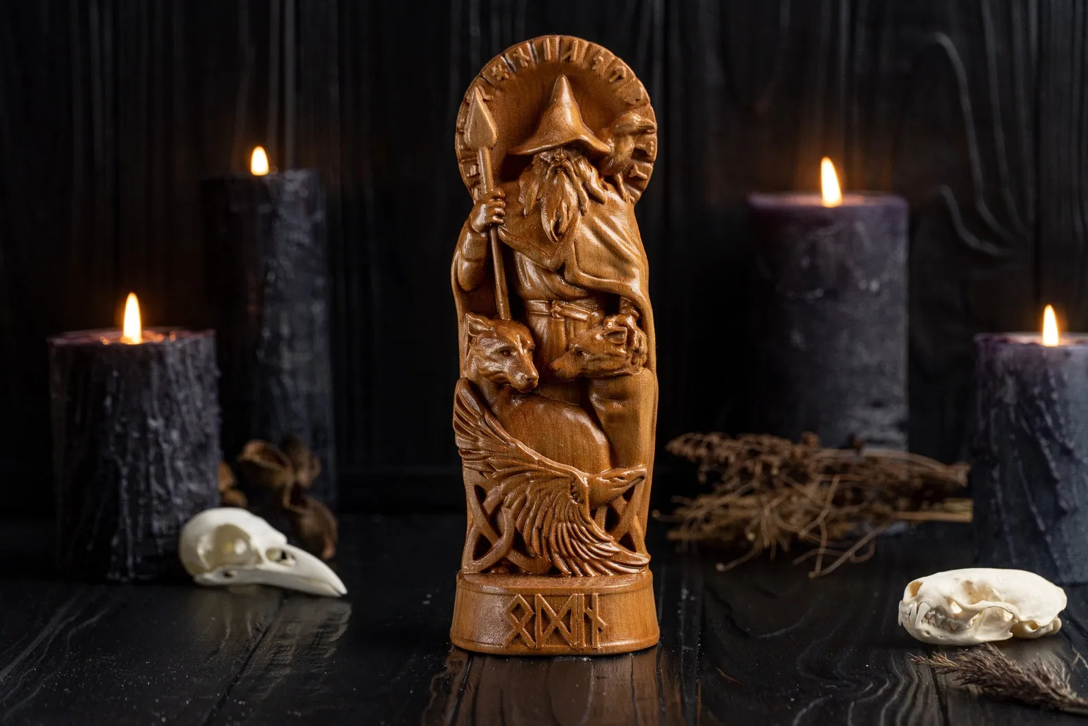 Carved Odin Statue