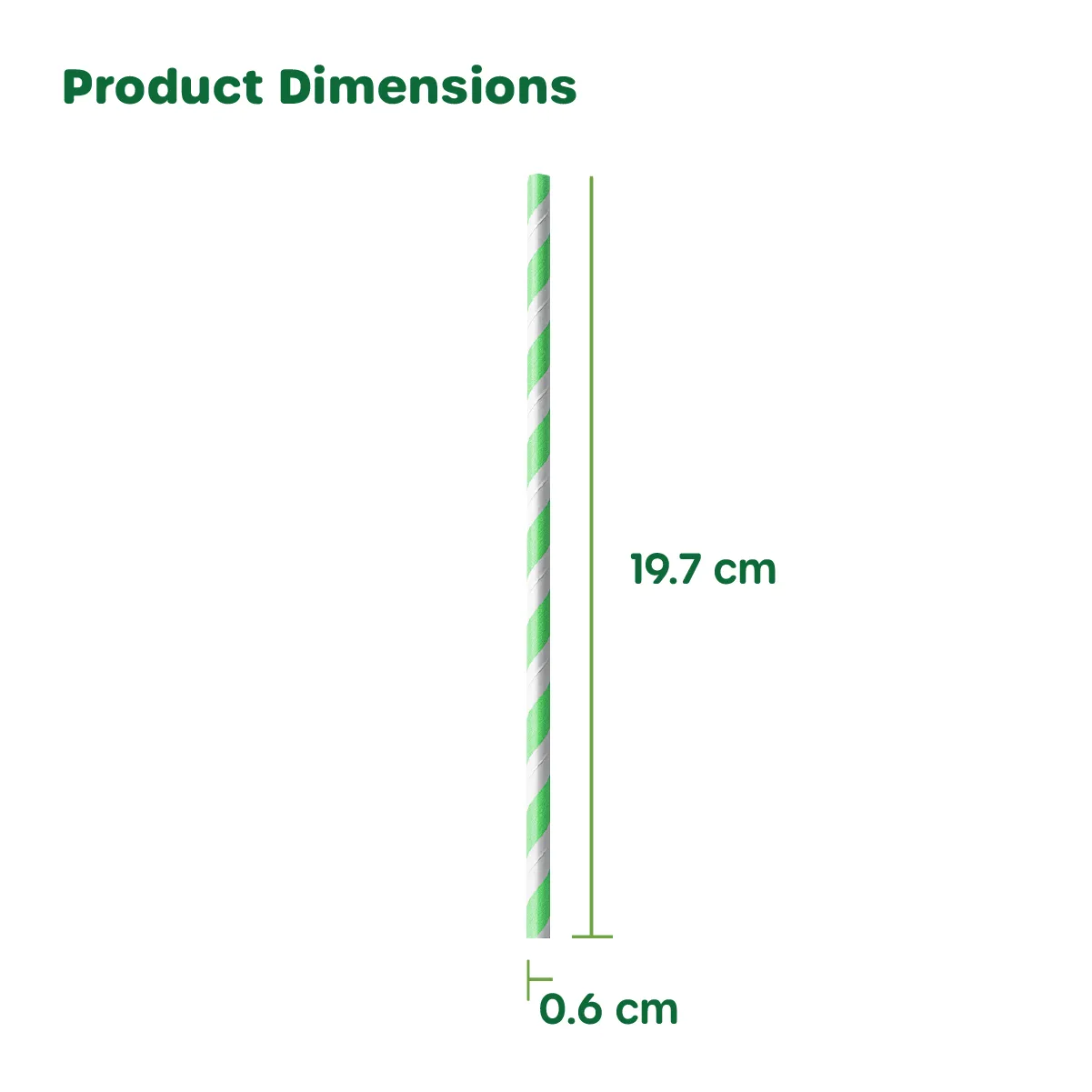 [Case of 4800]  6 mm Striped Paper Drinking Straws