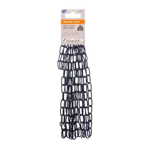 Chain Zenith 2mm x 2.5m Matte Black Oblong Chain