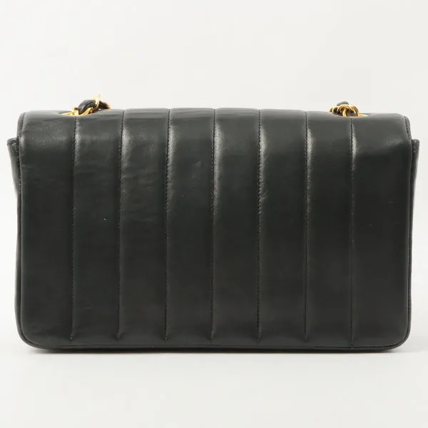 Chanel Around 2000 Made Mademoiselle Stitch Turn-Lock Chain Bag Black