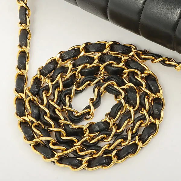 Chanel Around 2000 Made Mademoiselle Stitch Turn-Lock Chain Bag Black