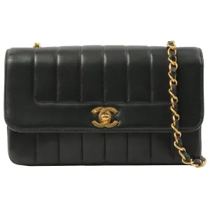 Chanel Around 2000 Made Mademoiselle Stitch Turn-Lock Chain Bag Black