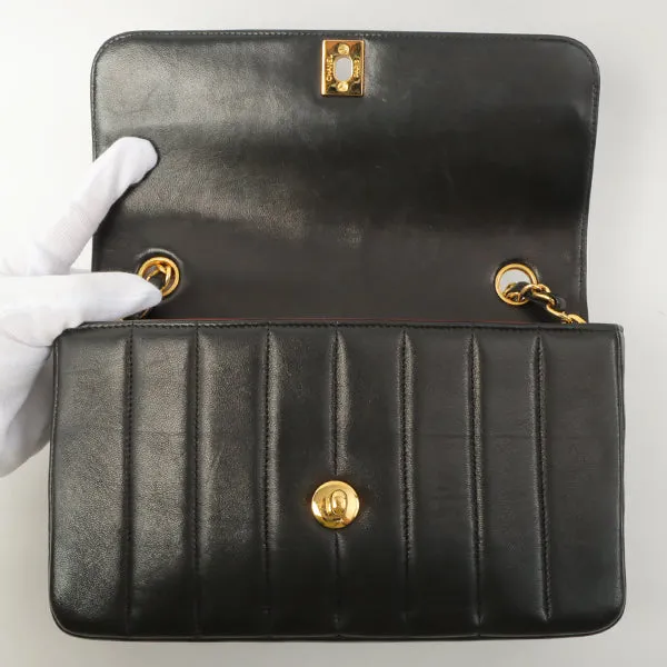 Chanel Around 2000 Made Mademoiselle Stitch Turn-Lock Chain Bag Black
