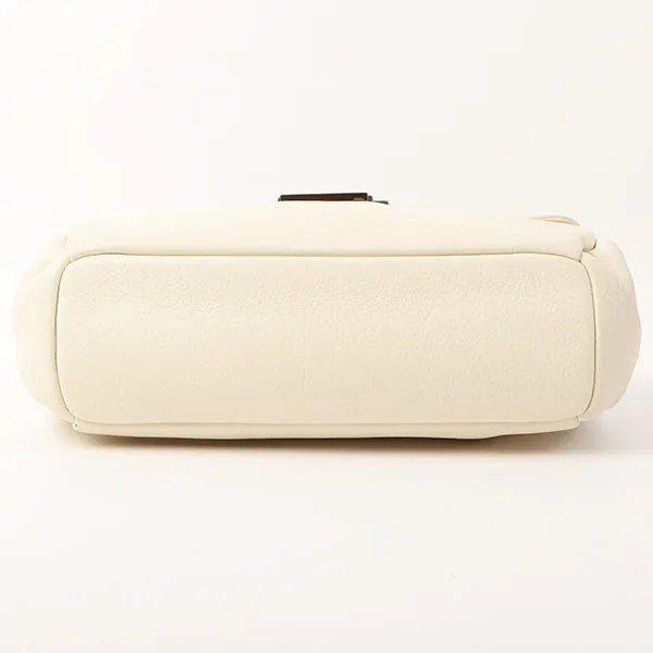Chanel Around 2005 Made Logo Plate Chain Bag Ivory