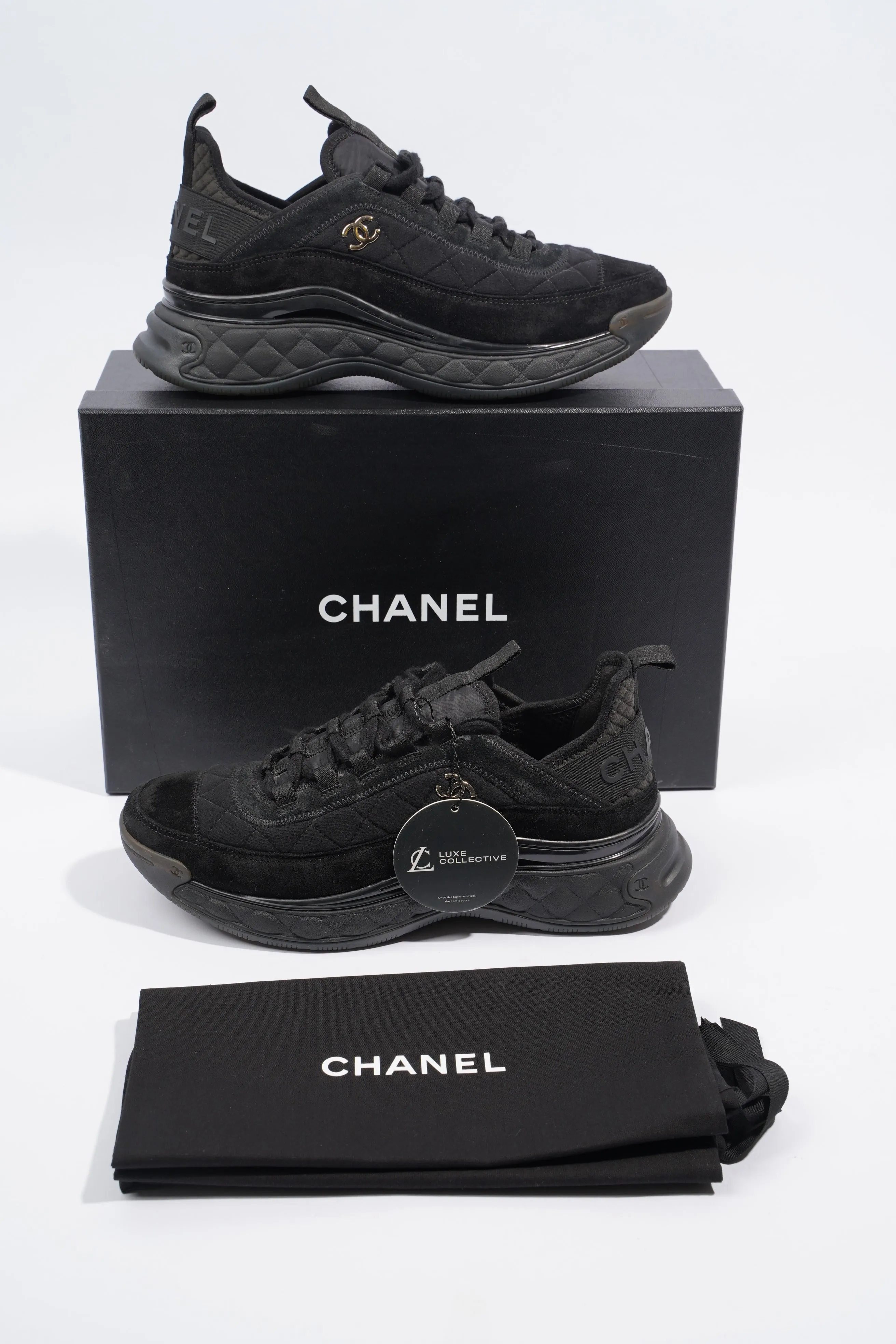 Chanel CC Logo Sneaker Black Canvas EU 39 UK 6