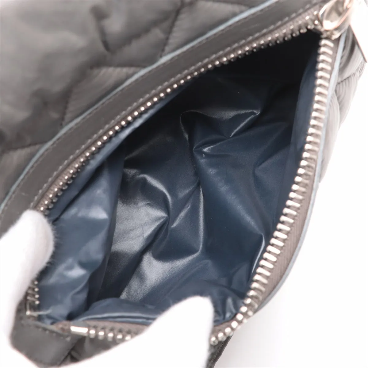 Chanel Coconut Nylon X Leather Shoulder Bag Gr Silver Gold  13th