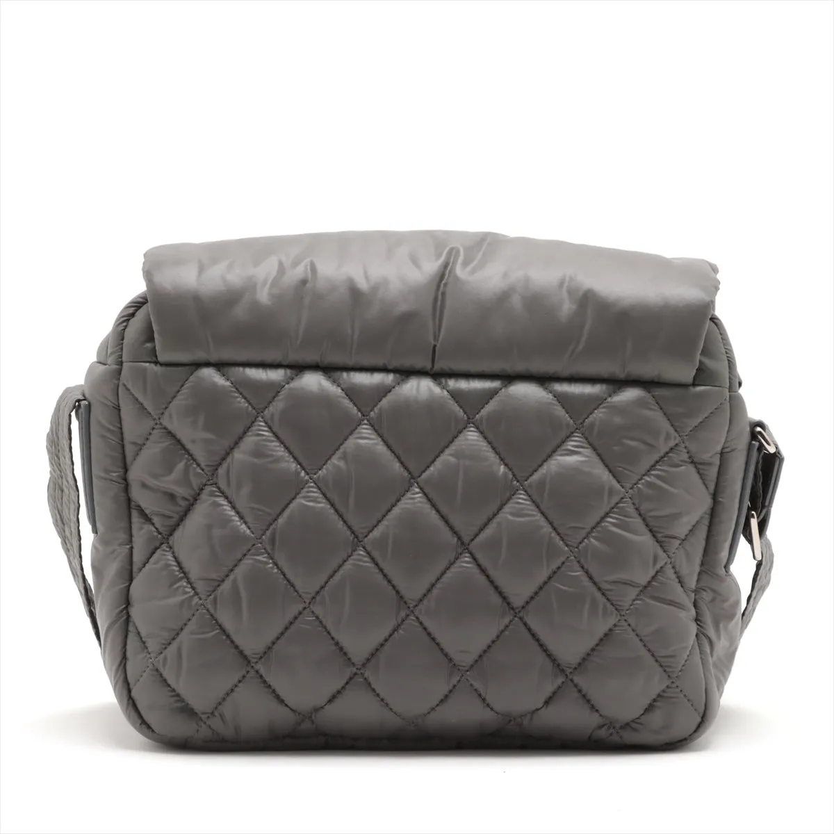 Chanel Coconut Nylon X Leather Shoulder Bag Gr Silver Gold  13th