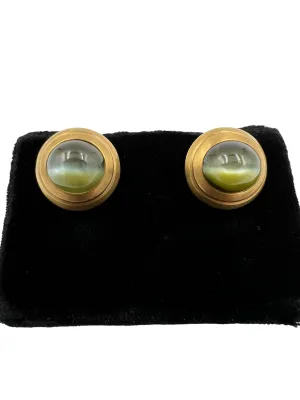 Chrysoberyl Cats Eye Yellow Gold Cufflinks