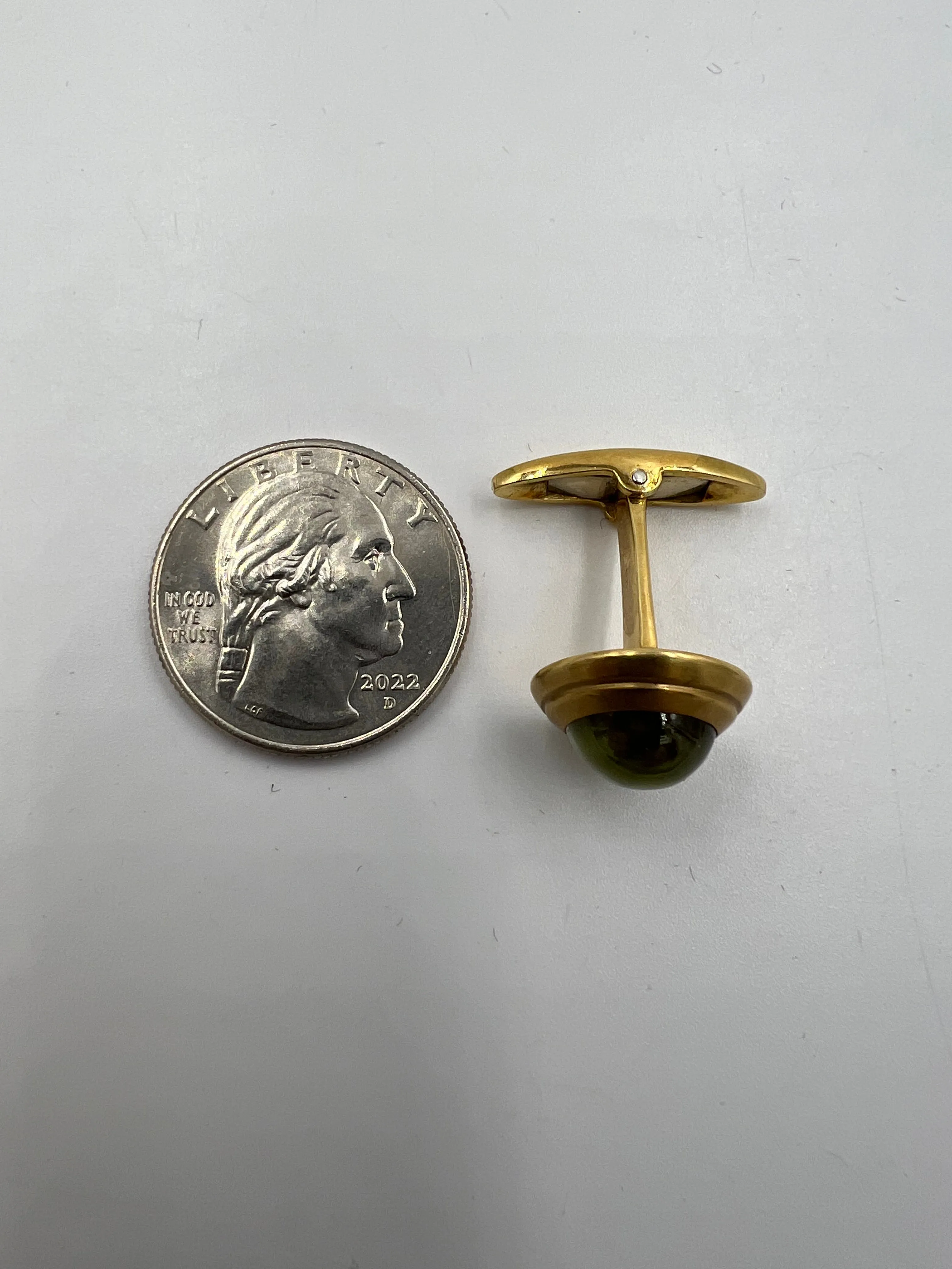 Chrysoberyl Cats Eye Yellow Gold Cufflinks