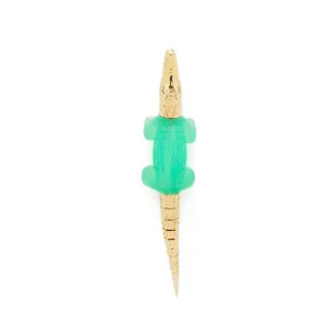 Chrysoprase Alligator Bite Earring