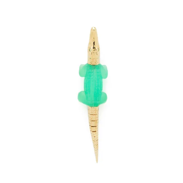 Chrysoprase Alligator Bite Earring