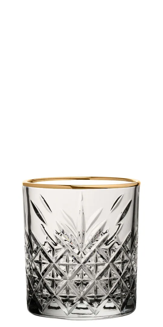Classic Cut Glass Gold Rimmed Tumbler