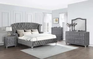 Deanna Bedroom Traditional Metallic Eastern King Five Piece Set