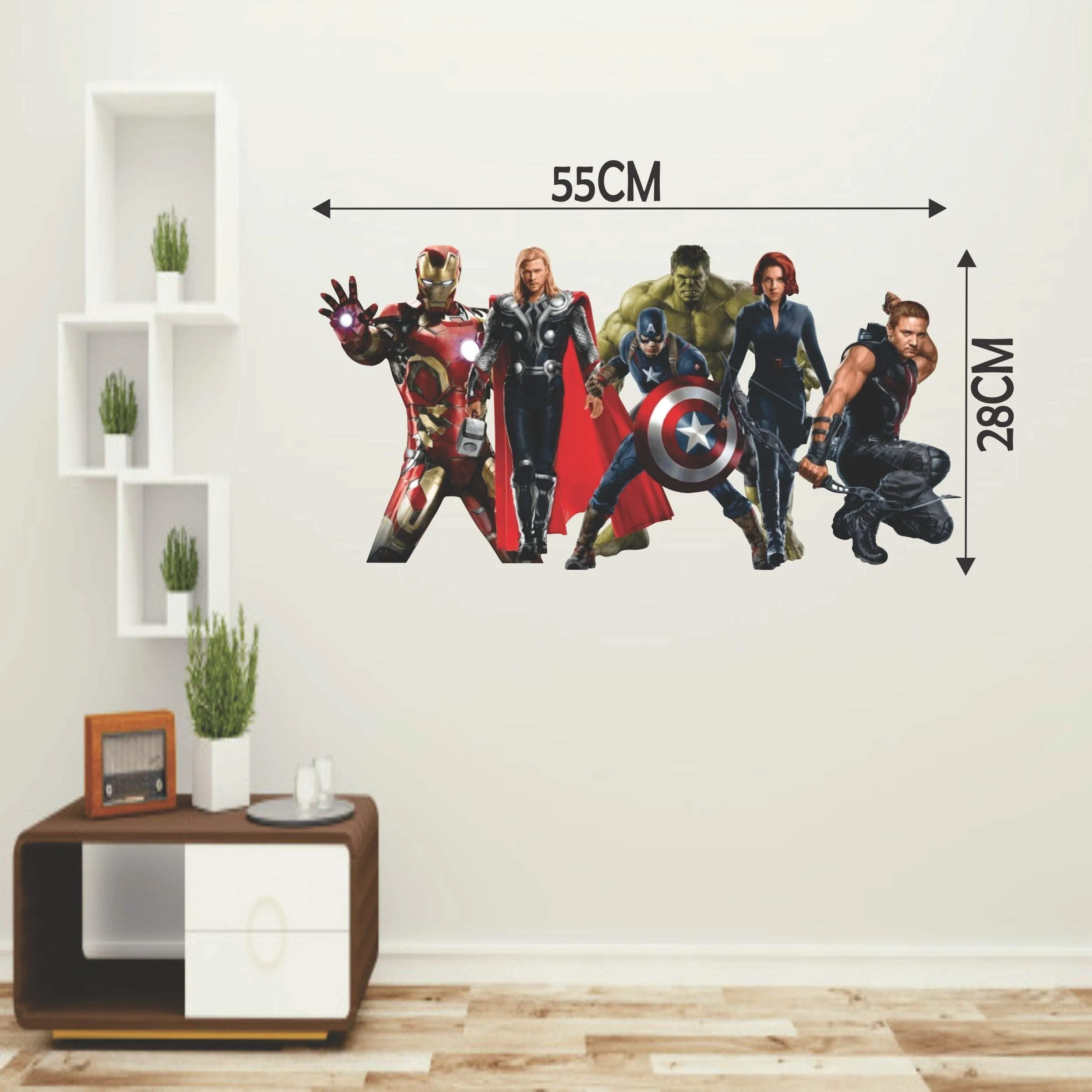 DK Decors Avengers Sticker | Wall Sticker for Living Room/Bedroom/Office and All Decorative Stickers for Kids Room