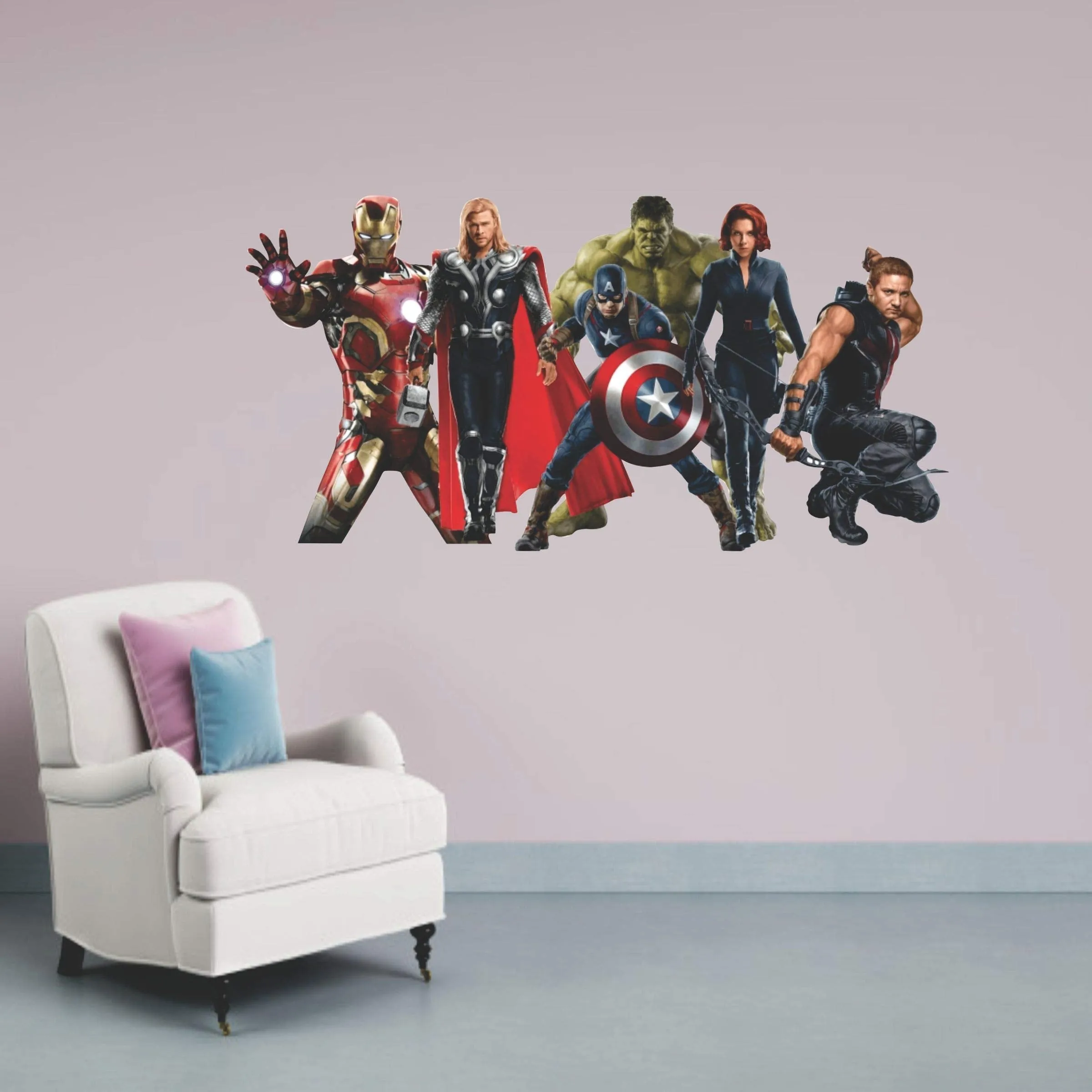 DK Decors Avengers Sticker | Wall Sticker for Living Room/Bedroom/Office and All Decorative Stickers for Kids Room