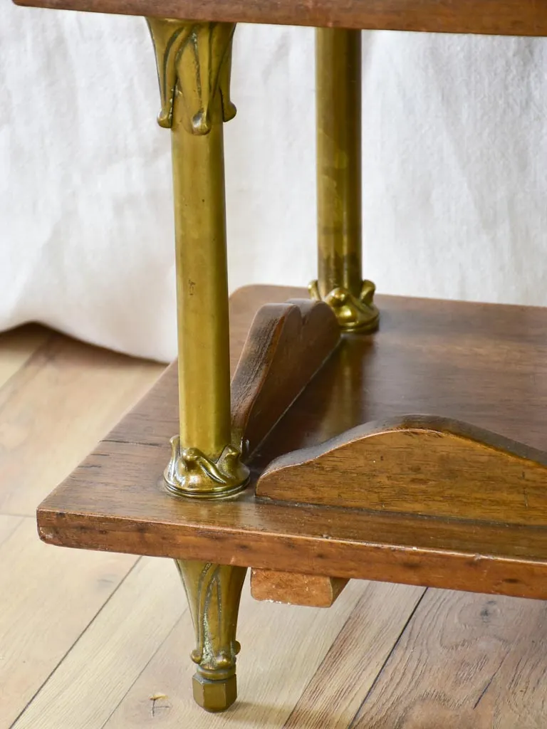 Early twentieth century shelving unit with bronze frame from a boutique 32¼"