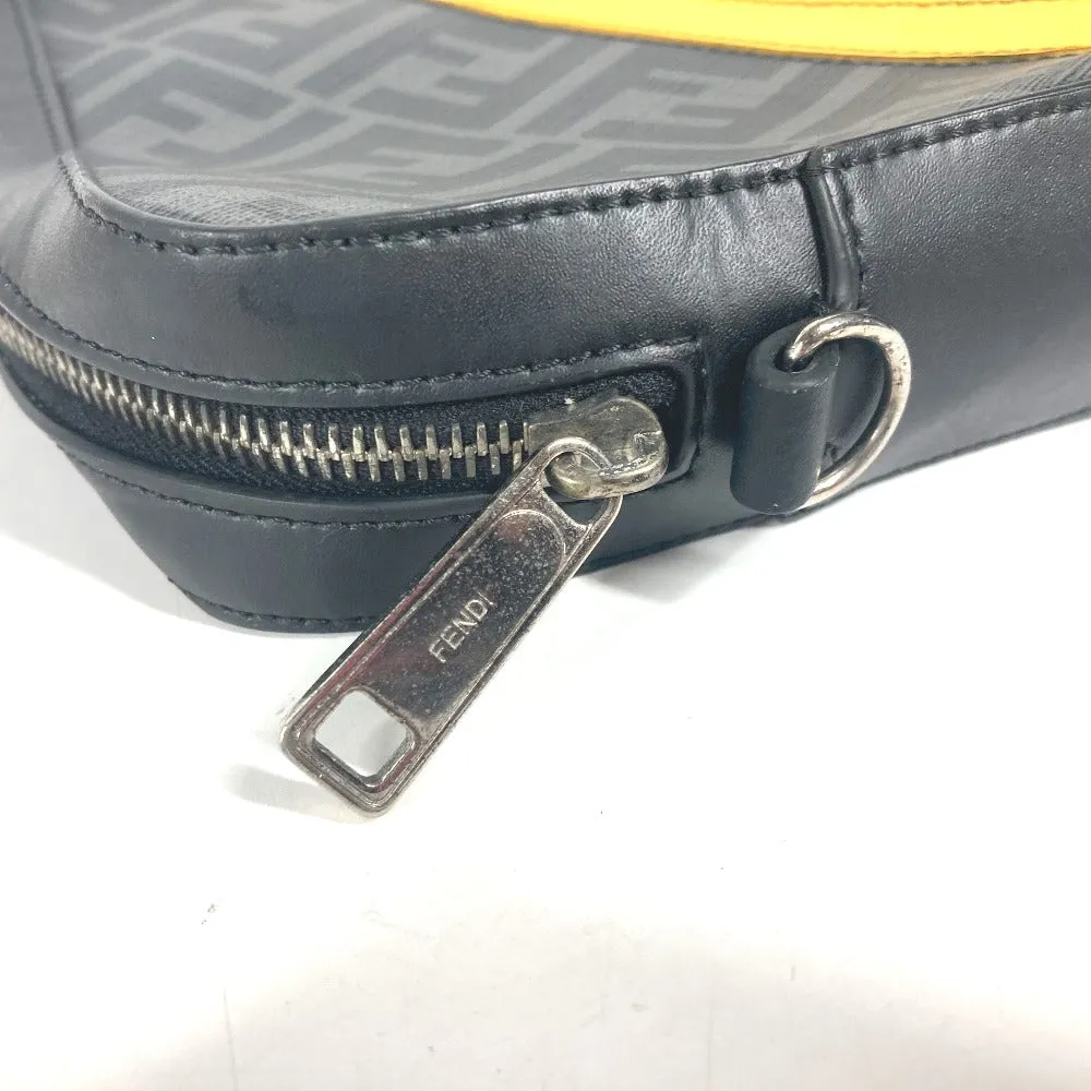 FENDI Clutch bag 7M0286 Leather / PVC black business bag Zucca logo