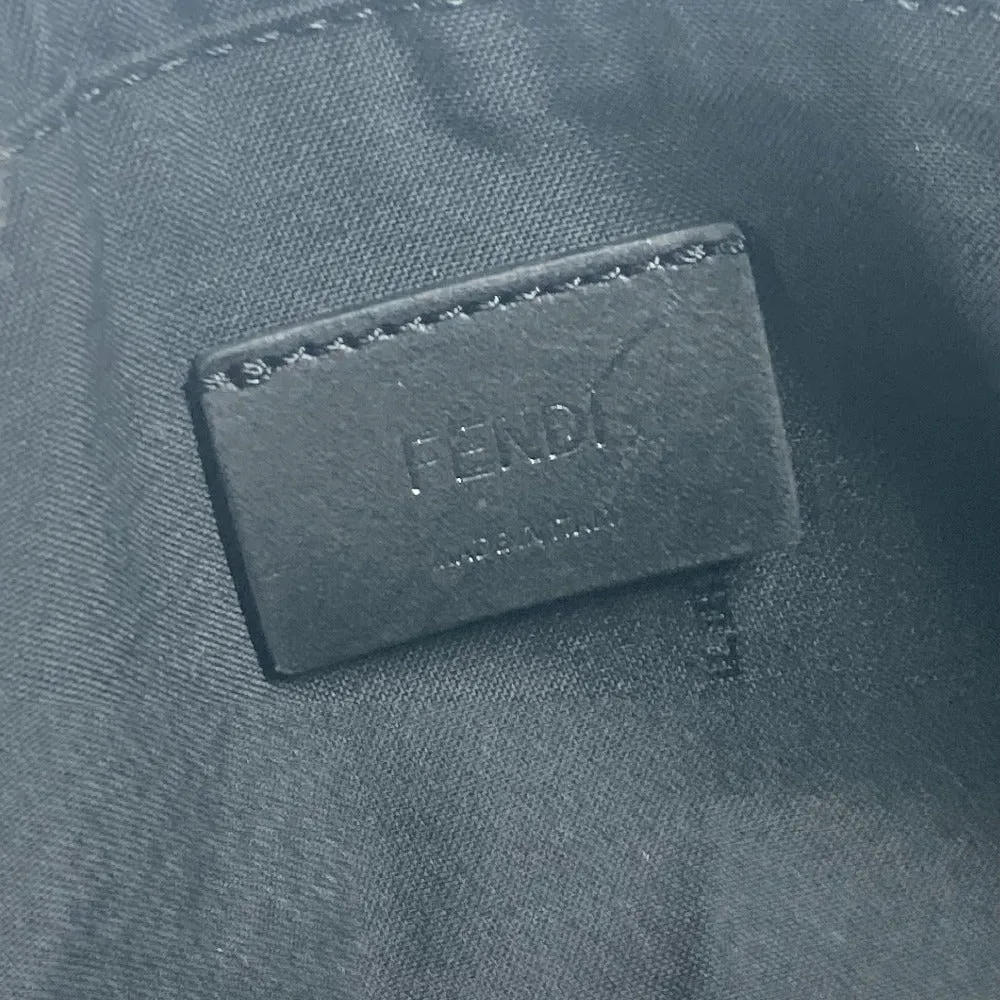 FENDI Clutch bag 7M0286 Leather / PVC black business bag Zucca logo