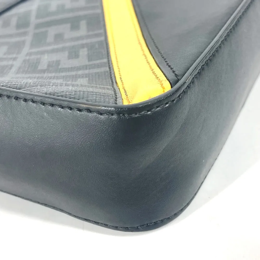 FENDI Clutch bag 7M0286 Leather / PVC black business bag Zucca logo
