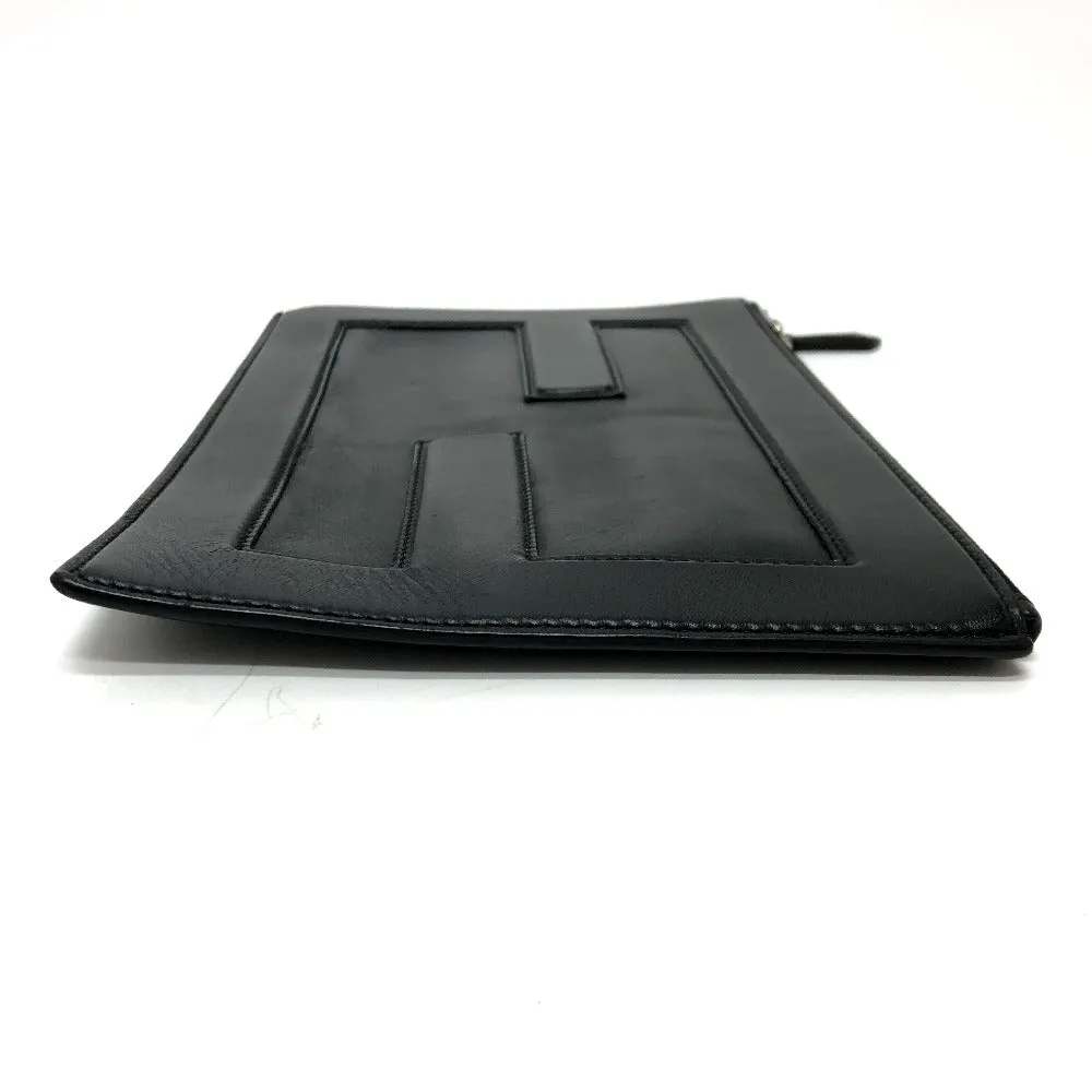 FENDI Clutch bag 7N0113 leather black logo Mini bag unisex(Unisex) Used