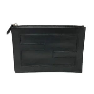 FENDI Clutch bag 7N0113 leather black logo Mini bag unisex(Unisex) Used