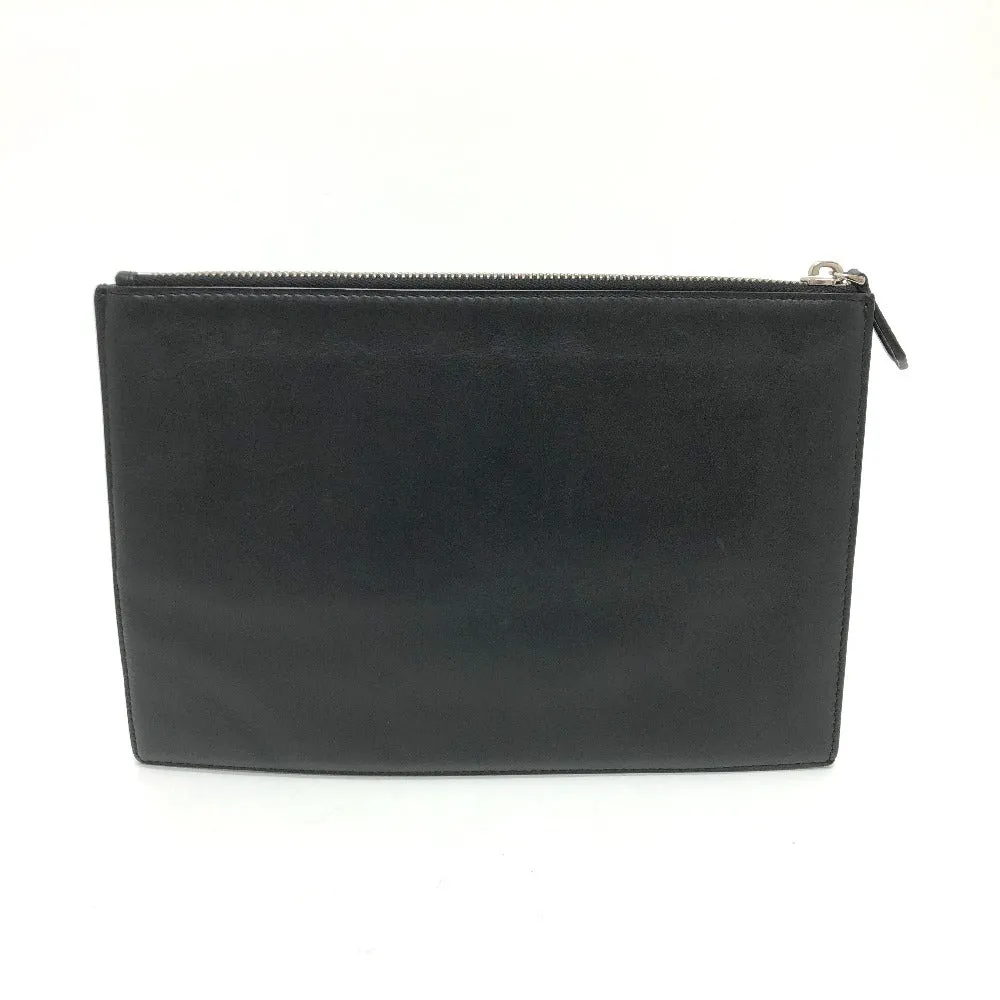 FENDI Clutch bag 7N0113 leather black logo Mini bag unisex(Unisex) Used