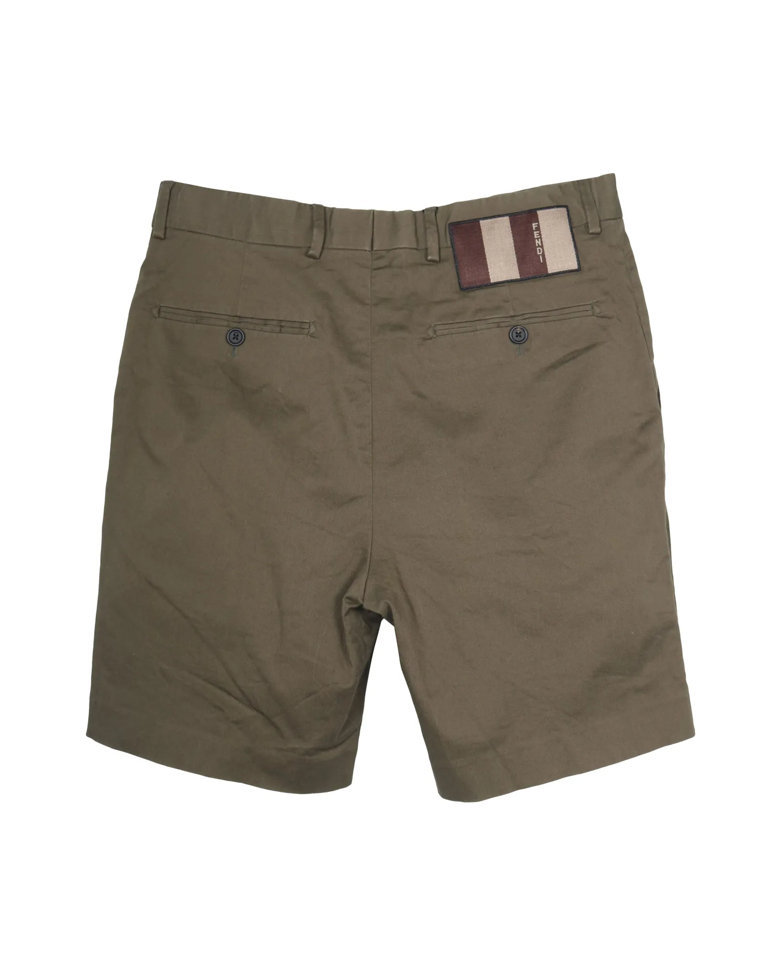 Fendi Short Pants in Army Green Cotton