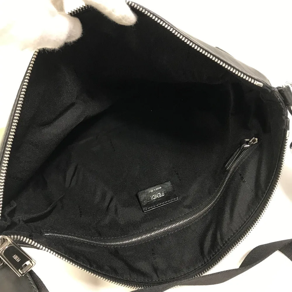 FENDI Shoulder Bag 7VA470 leather black crossbody clutch bag Monster Bugs mens Used