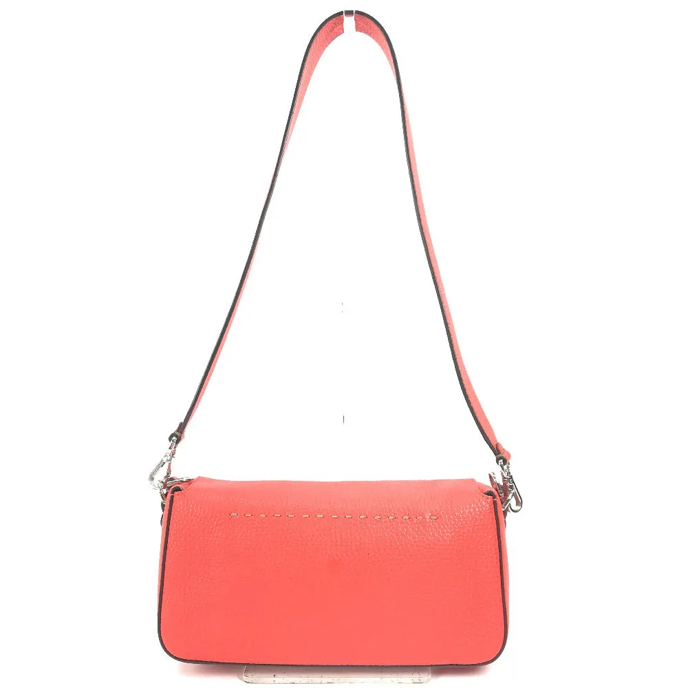 FENDI Shoulder Bag leather Red Mamma Bucket Celeria Women Used