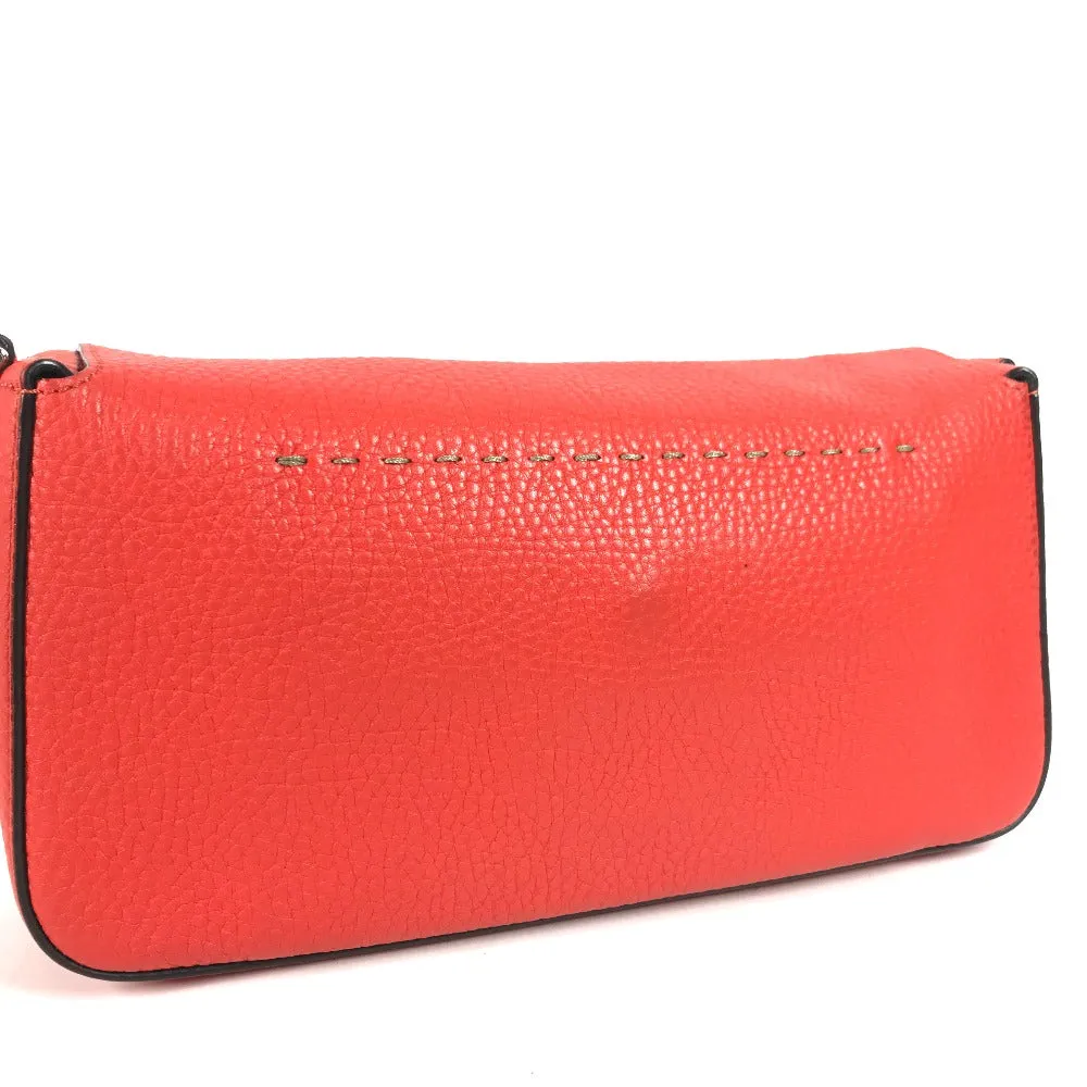 FENDI Shoulder Bag leather Red Mamma Bucket Celeria Women Used