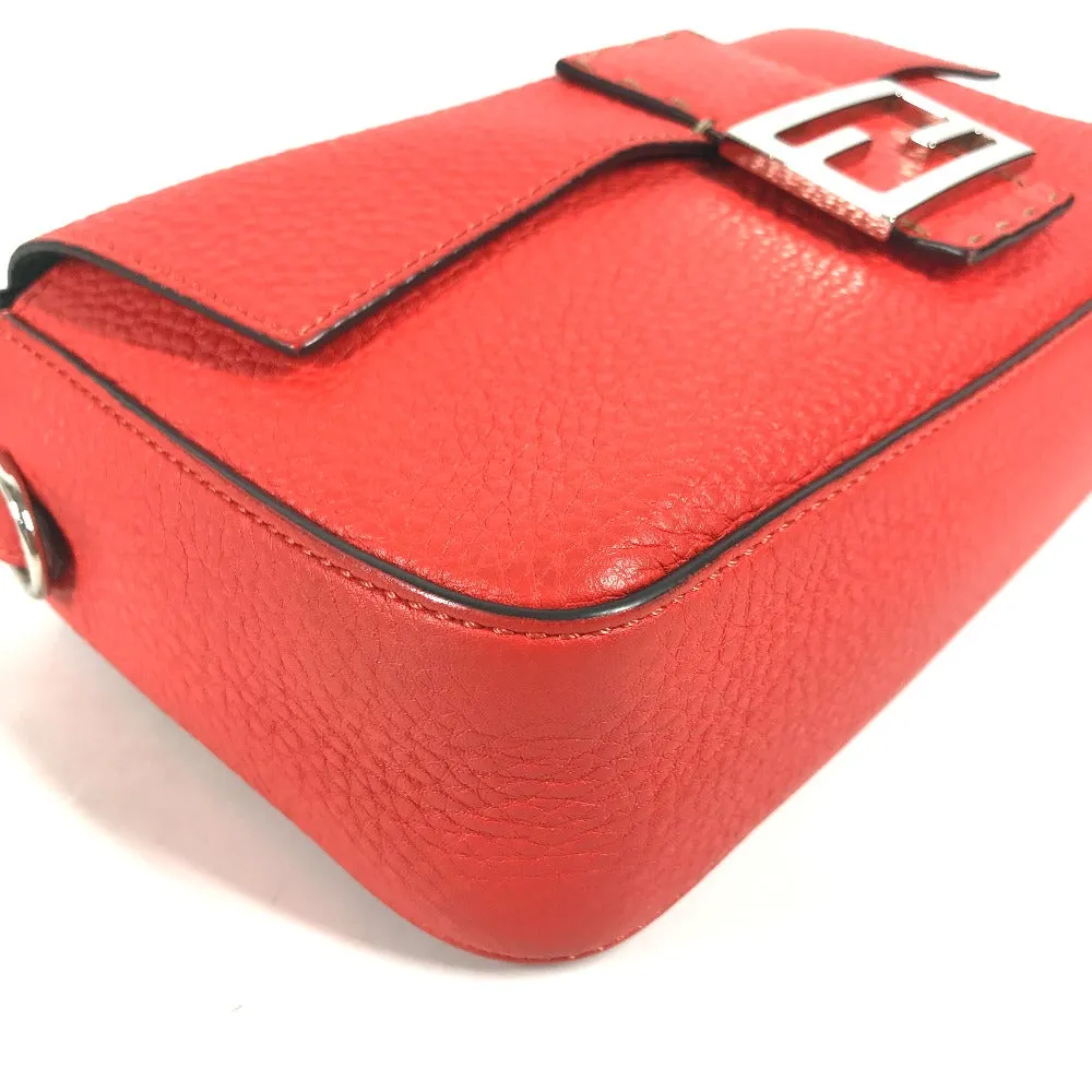 FENDI Shoulder Bag leather Red Mamma Bucket Celeria Women Used