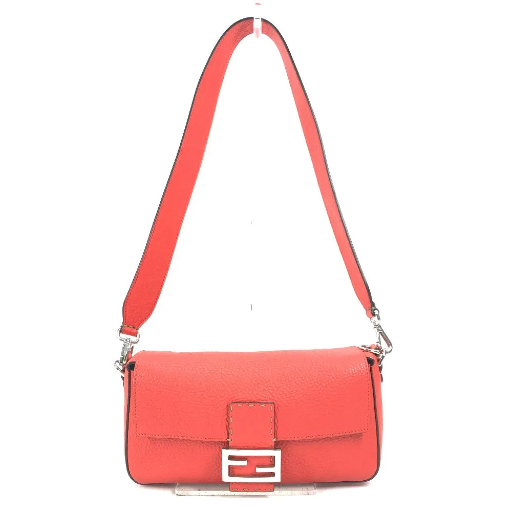 FENDI Shoulder Bag leather Red Mamma Bucket Celeria Women Used