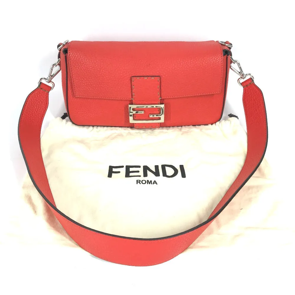 FENDI Shoulder Bag leather Red Mamma Bucket Celeria Women Used