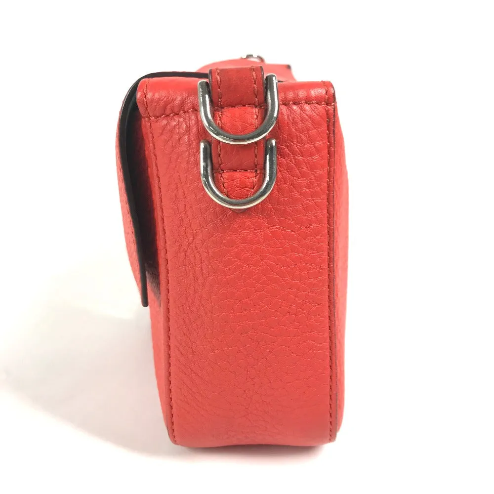FENDI Shoulder Bag leather Red Mamma Bucket Celeria Women Used