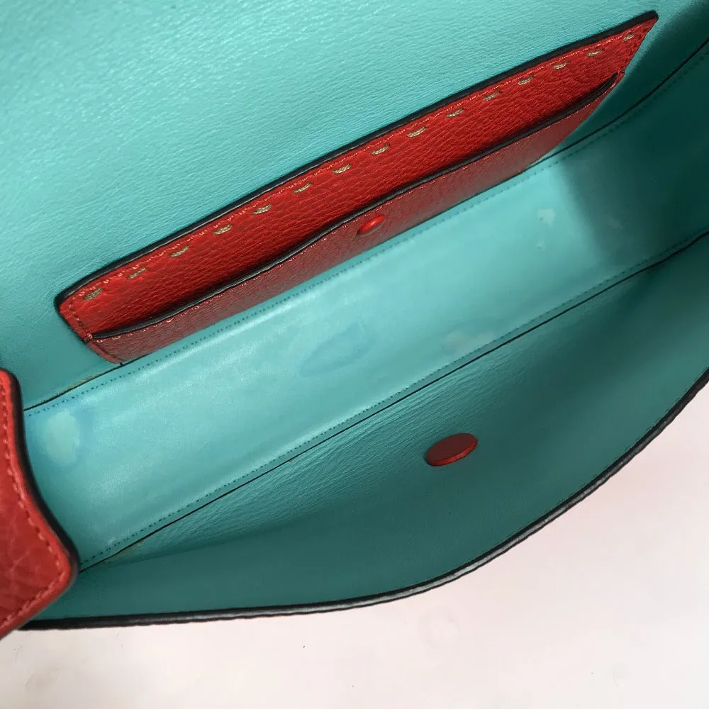 FENDI Shoulder Bag leather Red Mamma Bucket Celeria Women Used