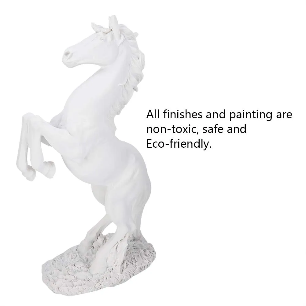 Figurine Horse, Resin Statue Braided Horse with Meaning of Success, Modern Sculpture for Desk Decor, Suitable for Home Businesses Guest Room Restaurant(White)