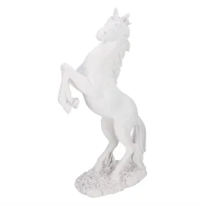Figurine Horse, Resin Statue Braided Horse with Meaning of Success, Modern Sculpture for Desk Decor, Suitable for Home Businesses Guest Room Restaurant(White)