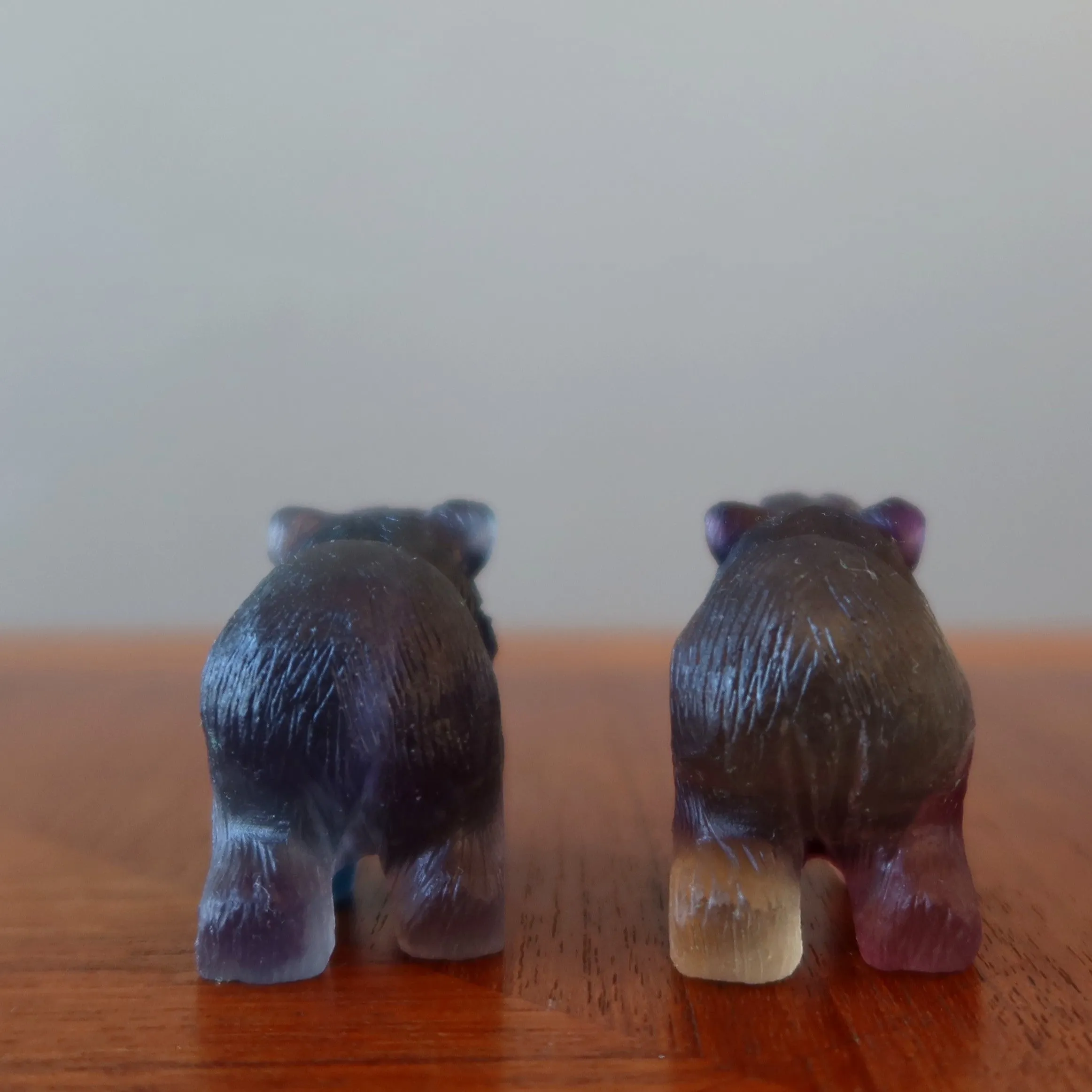 Fluorite Bear Rainbow Fine Carved Animal Statue