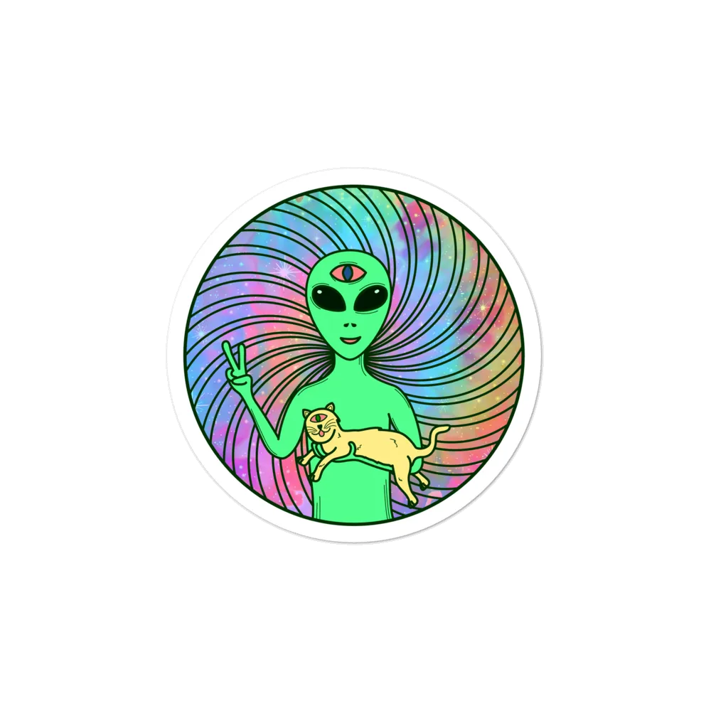 Friendly Alien Sticker