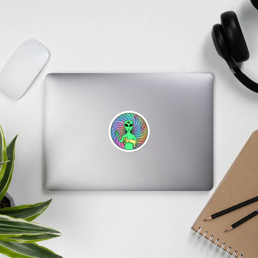 Friendly Alien Sticker
