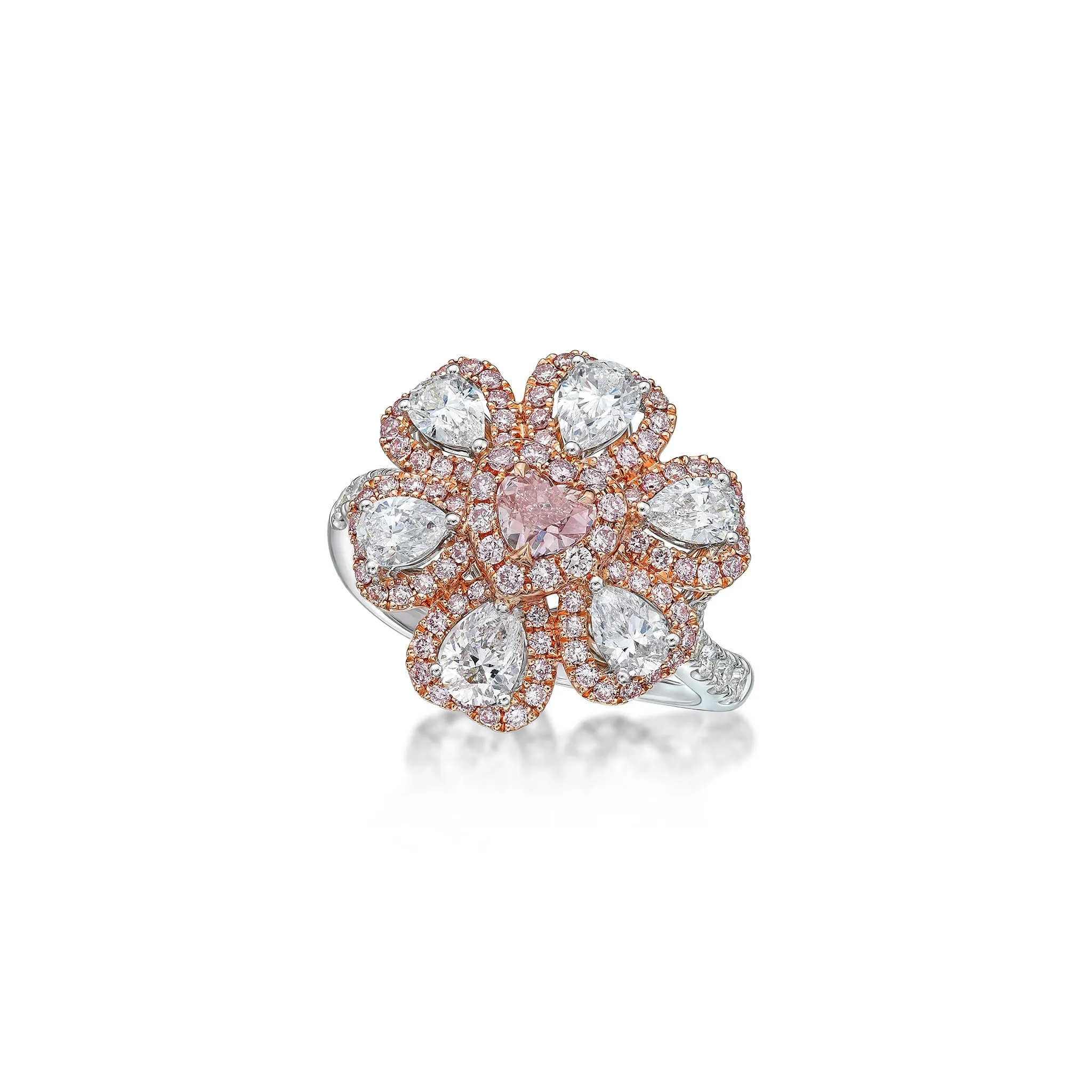 GIA Certified 0.28CT Fancy Intense Pink Diamond Ring