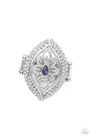 Glammed Up Gardens - Blue Ring - Paparazzi Accessories