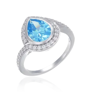 Glamorous Blue Spiral Ring