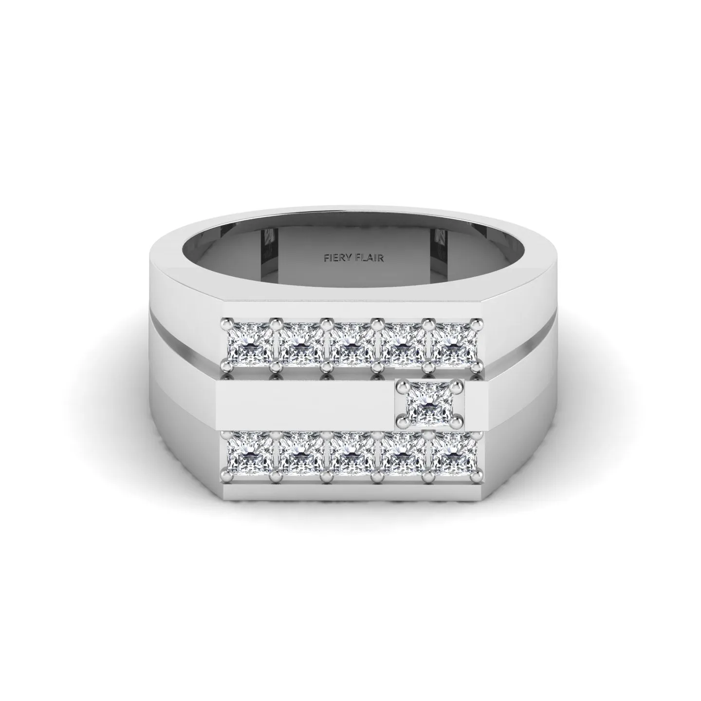 Glamorous Princess Diamond Men's Ring