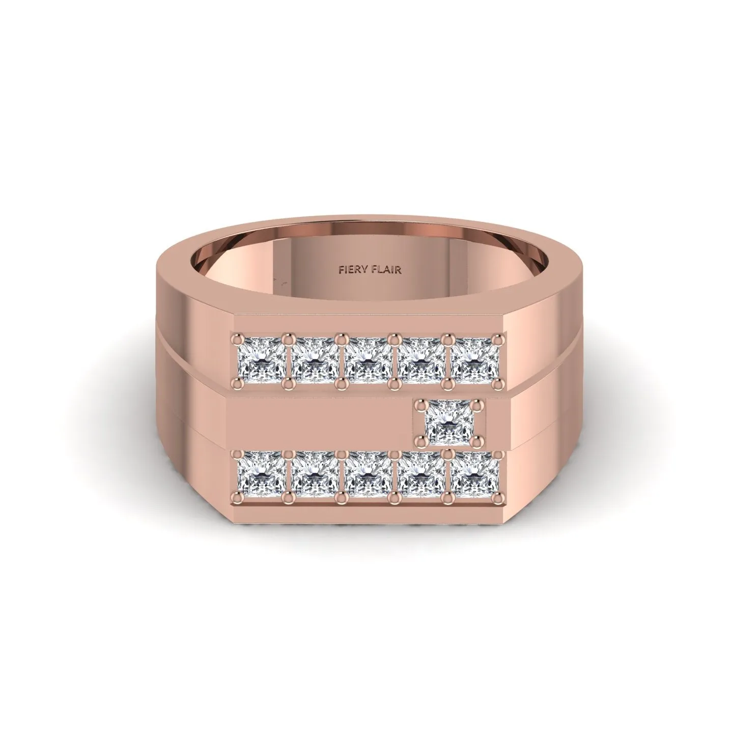 Glamorous Princess Diamond Men's Ring