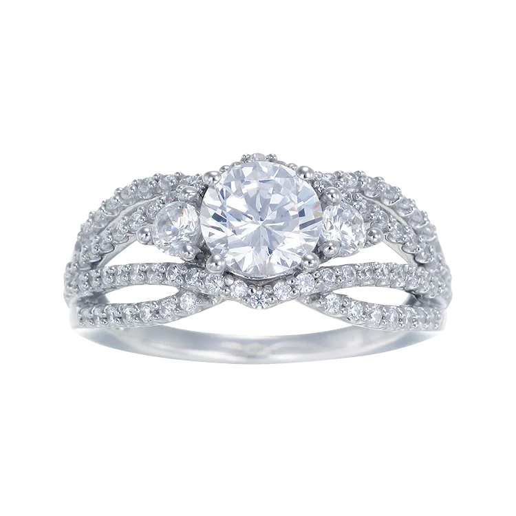 Glamorous Split Band Pave Ring