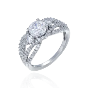 Glamorous Split Band Pave Ring