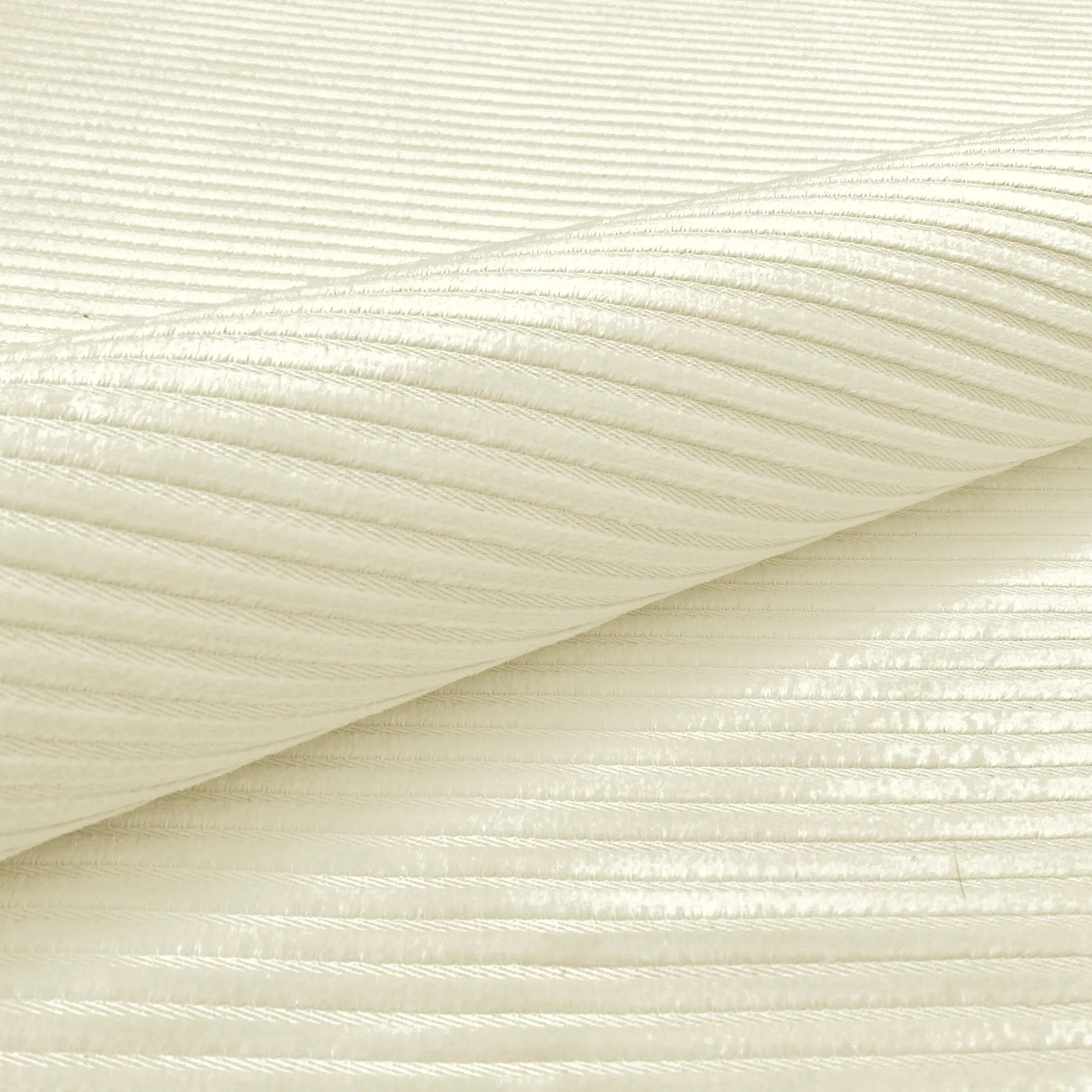 Glamorous White Striped Velvet Upholstery Fabric 54"