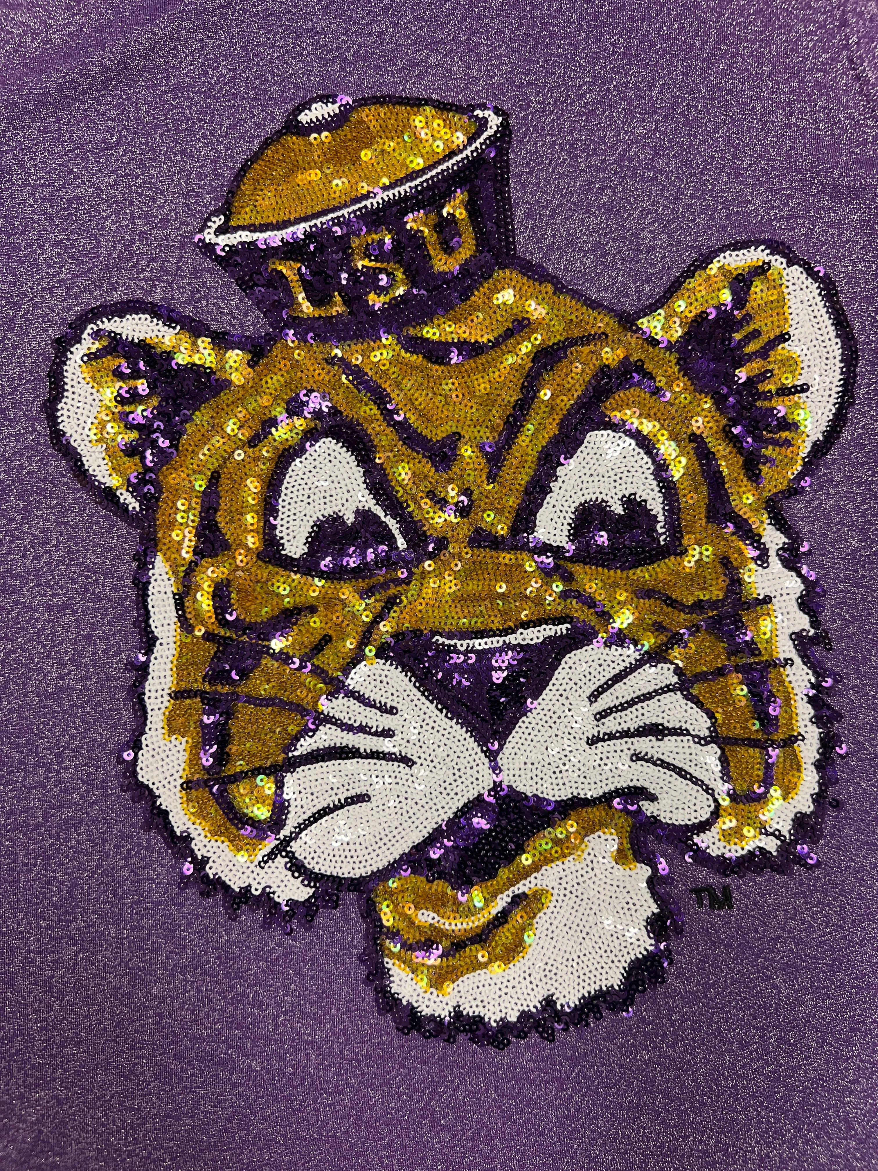GLITTER RETRO LOGO TANK- LSU